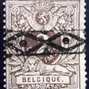 Selo postal da Bélgica de 1888 Lying Lion 2 U sev