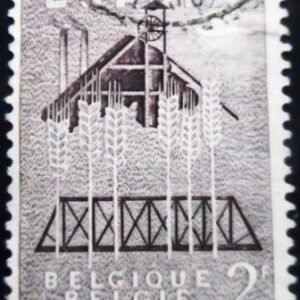 Selo postal da Bélgica de 1957  Six Ears of Wheat U