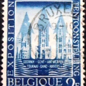 Selo postal da Bélgica de 1956 Buildings of Tournai U