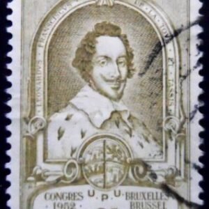 Selo postal da Bélgica de 1952 Count Leonard II of Taxis U