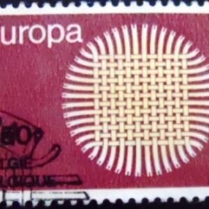 Selo postal da Bélgica de 1970 Symbolic Patchwork Flaming Sun 3.50 U