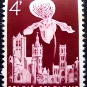 Selo postal da Bélgica de 1955 Azaleas and Gravensteen 4 N