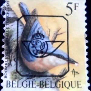 Selo postal da Bélgica de 1988 Eurasian Nuthatch U