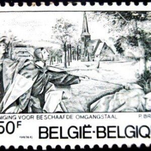Selo postal da Bélgica de 1976 The Blind Leading the Blind M