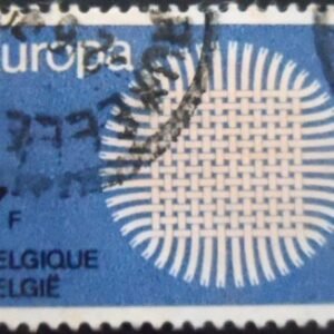 Selo postal da Bélgica de 1970 Symbolic Patchwork Flaming Sun U