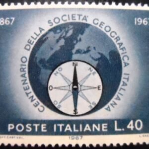 Selo postal da Itália de 967 Italian Geographical Society M