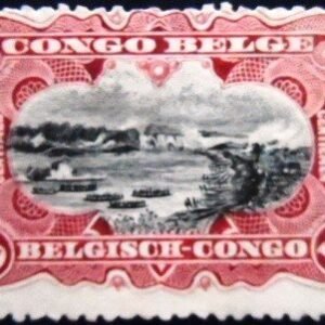 Selo postal do Congo Belga de 1910 Stanley Falls Bilingual N