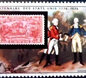 Selo postal do Alvo Volta de 1975 Surrender of Burgoyne at Saratoga MCC