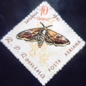 Selo postal da Romênia de 1960 Large Emperor Moth NCC