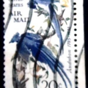 Selo postal dos Estados Unidos de 1967 Black-throated Magpie-jay U