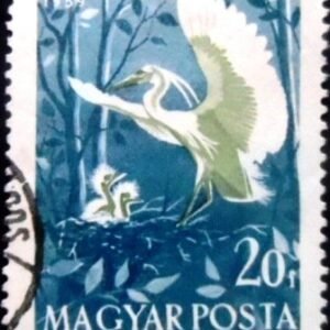Selo postal da Hungria de 1959 Little Egret NCC