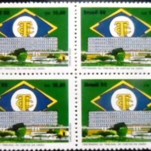 Quadra de selos postais do Brasil de 2990 Tribunal de Contas da União TCU M QD