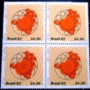 Quadra de selos postais Comemorativos Glauco Rodrigues N QD