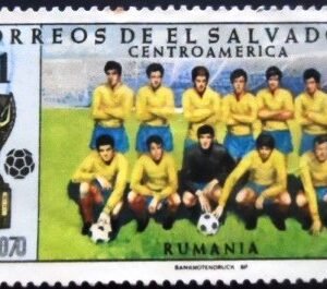 Selo postal de El Salvador de 1970 Team Romania U