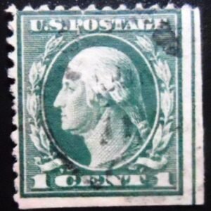 Selo postal dos Estados Unidos de 1917 George Washington 1 U Eru