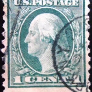 Selo postal dos Estados Unidos de 1912 George Washington 1 U sev