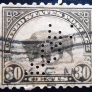 Selo postal dos Estados Unidos de 1923 American Bison U sev