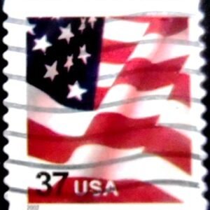 Selo postal dos Estados Unidos de 2002 Flag 37 U BHu