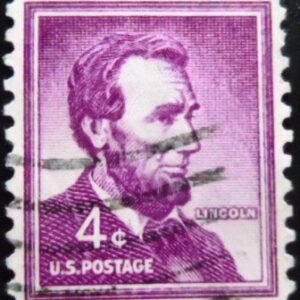 Selo postal dos Estados Unidos de 1954 Abraham Lincoln U A
