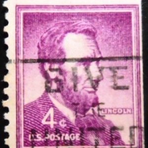 Selo postal dos Estados Unidos de 1954 Abraham Lincoln U A