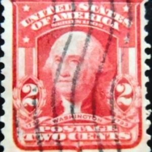 Selo postal dos Estados Unidos de 1908 George Washington 2 AI sev
