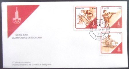 FDC Oficial 202 de 1980 Olimpíadas de Moscou