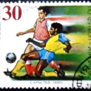 Selo postal da Bulgária de 1990 World Football Championship Italia 1990 U