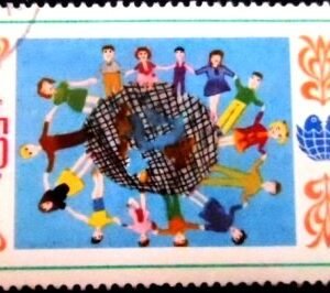 Selo postal da Bulgária de 1985 Circle of Children U