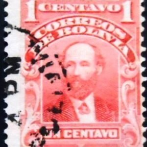 Selo postal da Bolívia de 1913 Adolfo Ballivian 1 U