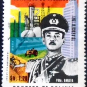 Selo postal da Bolívia de 1972 President Banzer Suarez Hugo U