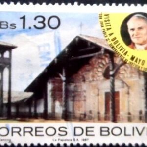 Selo postal da Bolívia de 1988 Church in Concepcion U