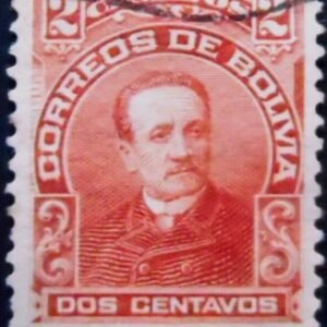 Selo postal da Bolívia de 1913 Eliodoro Camacho 2 U