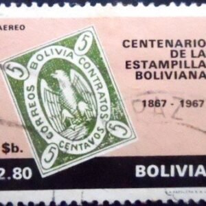Selo postal da Bolívia de 1968 100 Years of Bolivian postage stamps U