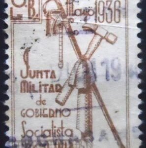 Selo postal da Bolívia de 1938 Emblem of New Government U