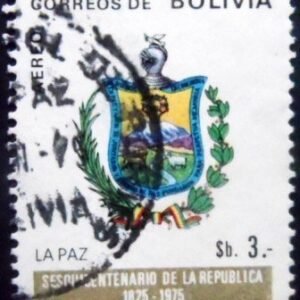 Selo postal da Bolívia de 1975 Arms of La Paz U
