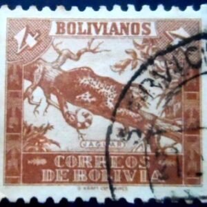 Selo postal da Bolívia de 1939 Jaguar U