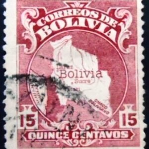 Selo postal da Bolívia de 1928 Map 15 USelo postal da Bolívia de 1928 Map 15 U