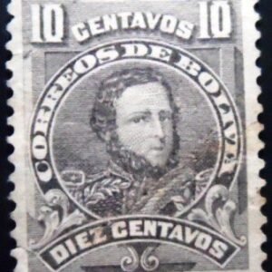 Selo postal da Bolívia de 1913 Jose Ballivian 10 N