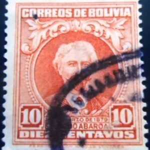 Selo postal da Bolívia de 1930 Eduardo Abaroa 10 U