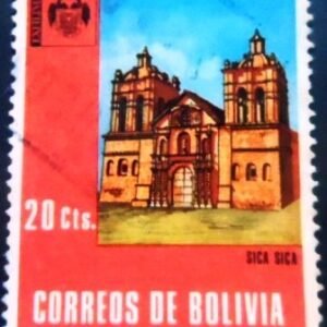 Selo postal da Bolívia de 1971 Cathedral Sica Sica U