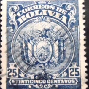 Selo postal da Bolívia de 1927 Coat of Arms 25 U