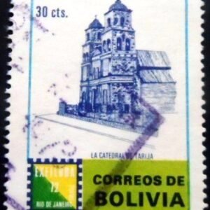 Selo postal da Bolívia de 1972 Cathedral of Tarija U