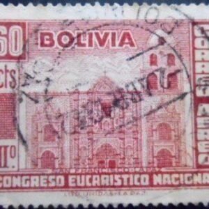 Selo postal da Bolívia de 1939 Church of San Francisco La Paz U