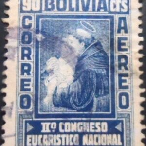 Selo postal da Bolívia de 1939 St. Anthony Padua U