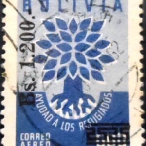 Selo postal da Bolívia de 1962 World Refugee Year 1200 U
