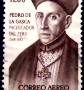 Selo postal da Bolívia de 1962 Pedro de la Gasca 1200 U