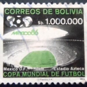 Selo postal da Bolívia de 1986 Aztec Stadium U