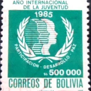Selo postal da Bolívia de 1986 International year of youth U