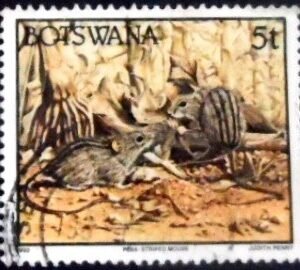 Selo postal de Botswana de 1992 Four-striped Grass Mouse U