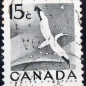 Selo postal do Canadá de 1954 Northern Gannet 15 U